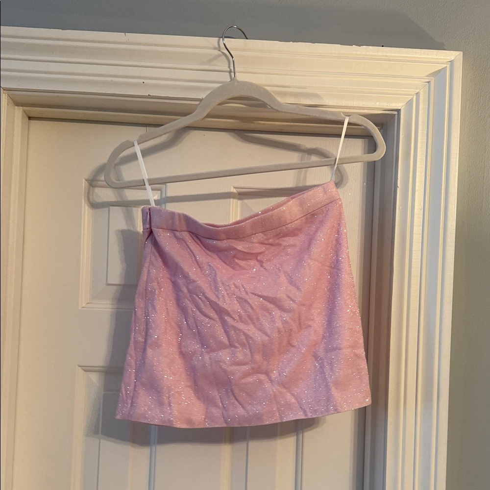 Peppermayo Glittery Pink Mini Skirt